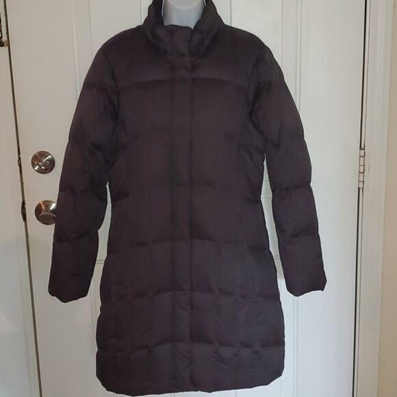 Vintage Goose Down Eddie Bauer Black Trench Coat - Picture 1 of 7